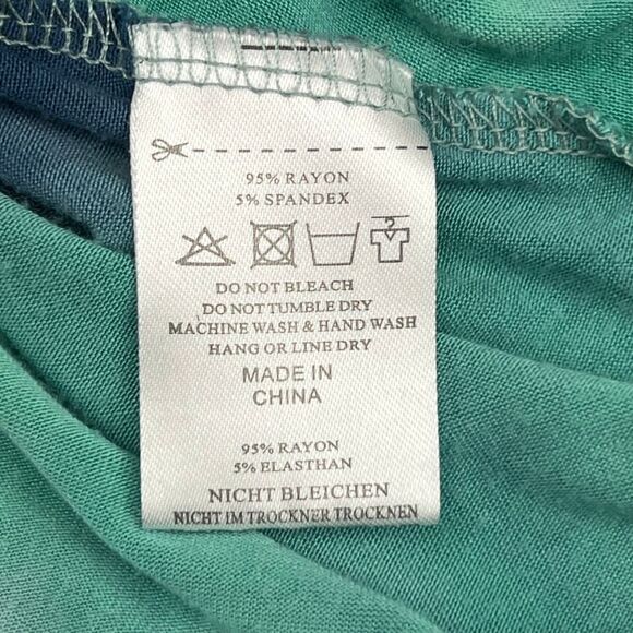 Larace Cami 5X Green Blue Button Front Tank Abstract Multicolor Tie Die Top - Picture 8 of 9